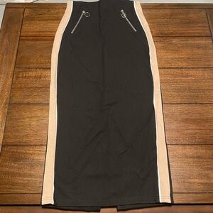Sans Souci Black and Tan Pencil Skirt